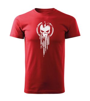 DRAGOWA Тениска с къс ръкав Skull, червена, 160 г/м2