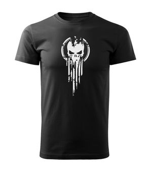 DRAGOWA Тениска с къс ръкав Skull, черна, 160 г/м2