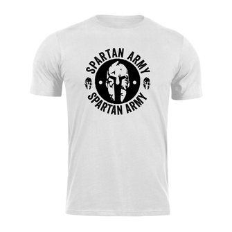 DRAGOWA Тениска с къс ръкав Spartan Army, бяла, 160 г/м2