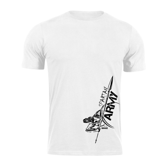 DRAGOWA Тениска с къс ръкав Spartan Army Myles, бяла, 160 г/м2