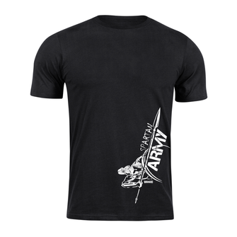 DRAGOWA Тениска с къс ръкав Spartan Army Myles, черна, 160 г/м2