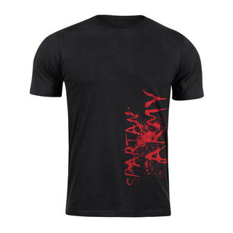 DRAGOWA Тениска с къс ръкав Spartan Army Redwar, черна, 160 г/м2