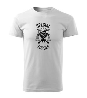 DRAGOWA Тениска с къс ръкав Special Forces, бяла, 160 г/м2