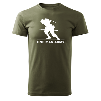 DRAGOWA Тениска с къс ръкав войник, маслиненозелена, 160 г/м2