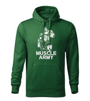 DRAGOWA мъжки суитшърт с качулка Muscle Army Man, зелен, 320г/м2