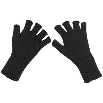 MFH Плетени ръкавици без пръсти, черни