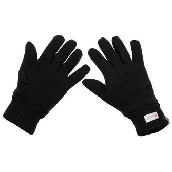 MFH Плетени ръкавици с изолация 3M™ Thinsulate™, черни