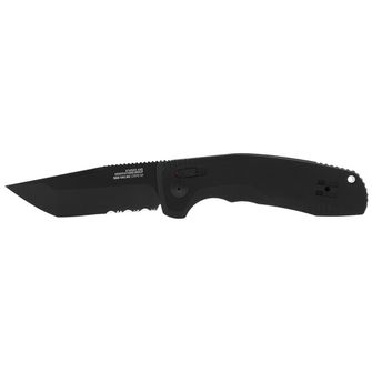 Изскачащ нож SOG-TAC AU - Черен / танто / частично назъбен