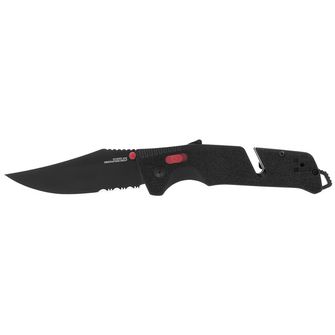 Нож за затваряне SOG TRIDENT AT - черен и червен - частично назъбен