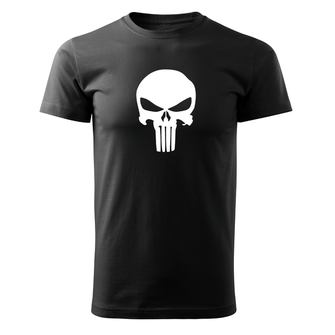 DRAGOWA Тениска с къс ръкав Punisher, черна, 160 г/м2