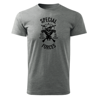 DRAGOWA Тениска с къс ръкав Special Forces, сива, 160 г/м2