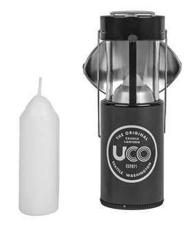 UCO Комплект фенер за свещи с рефлектор и неопренов калъф черен