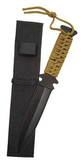 Хвърлящ нож с оливков парашутен шнур BC, черен