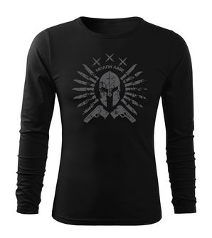 DRAGOWA FIT-T Тениска с дълъг ръкав Ares, черна, 160 г/м2