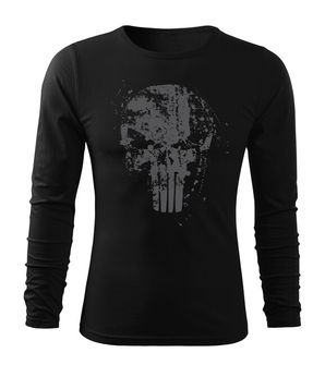 DRAGOWA FIT-T Тениска с дълъг ръкав Frank The Punisher, черна, 160 г/м2