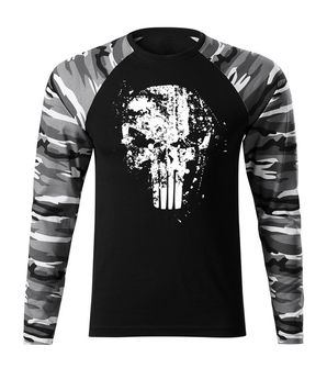 DRAGOWA FIT-T Тениска с дълъг ръкав Frank The Punisher, градски камуфлаж, 160 г/м2