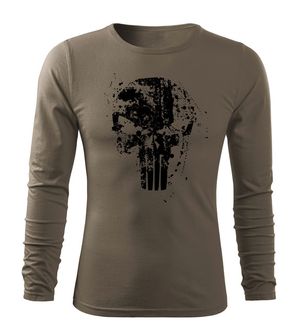 DRAGOWA FIT-T Тениска с дълъг ръкав Frank The Punisher, маслиненозелена, 160 г/м2