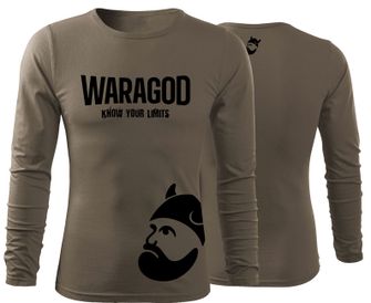 WARAGOD Fit-T тениска с дълъг ръкав StrongMERCH, маслиненозелена 160г/м2