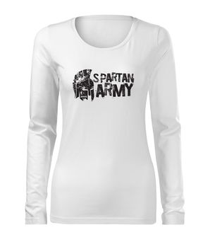DRAGOWA Slim дамска тениска с дълъг ръкав, Аристон, бяла, 160г/м2