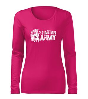DRAGOWA Slim дамска тениска с дълъг ръкав, Аристон, розова, 160г/м2