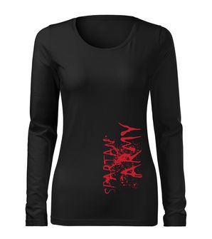DRAGOWA Slim дамска тениска с дълъг ръкав, Redwar, черна, 160г/м2